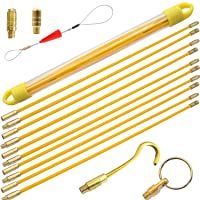 Akuoly Guia pasacables de fibra de vidrio 33cm x 10 Juego de varillas pasacables- amarillo